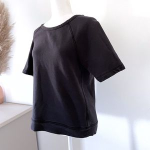 Everlane short sleeve sweatshirt top in black S
